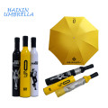 Moda Anti UV Oem Factory Precio Barato Promocional 53 CM * 8 K 3 Doble Manual de Botella de Agua de Vino Forma de Umbrella Estuche Portátil